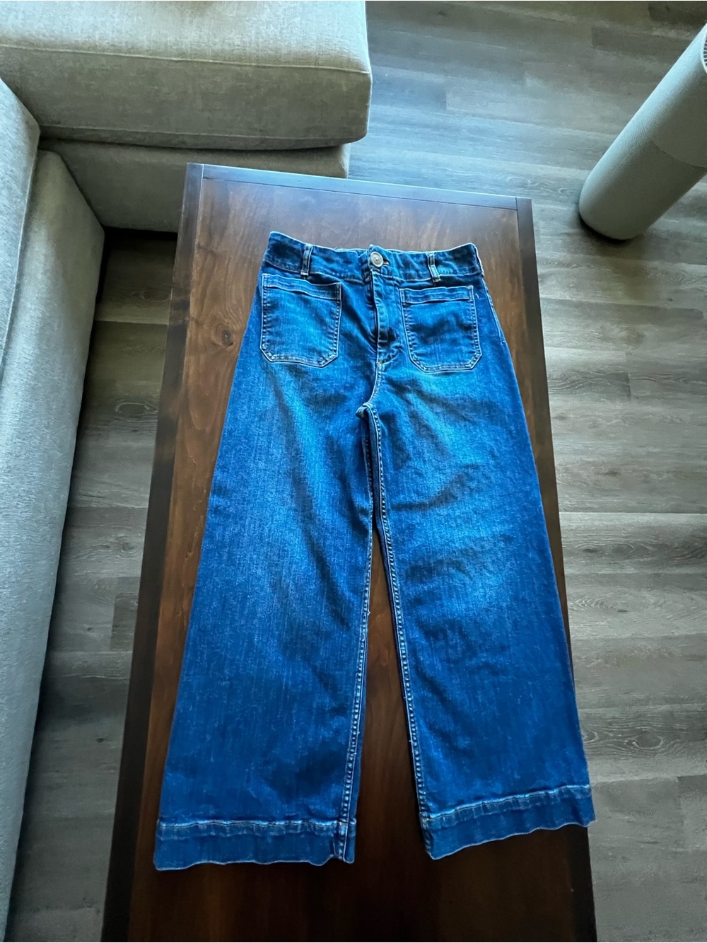 Anthropologie Wide-Leg Blue Denim Jeans